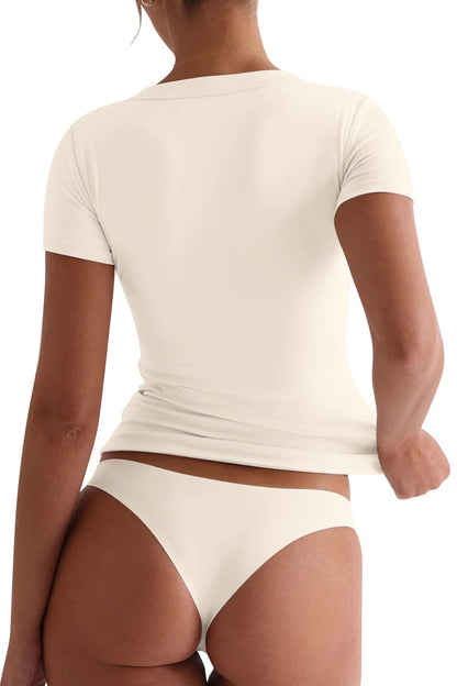 Lovelet – Kurzärmliges T-Shirt mit U-Ausschnitt