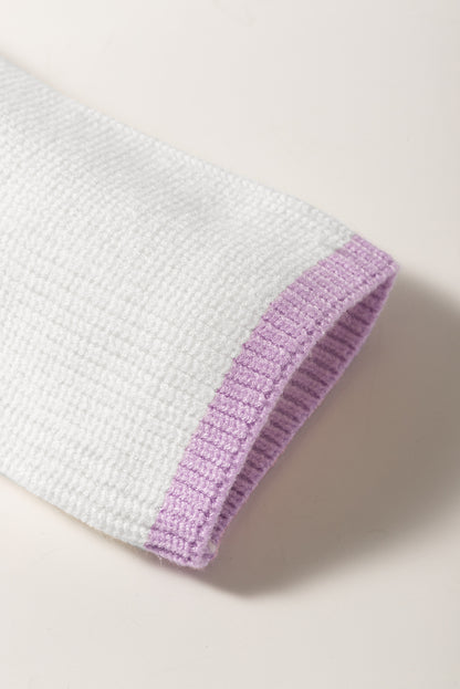 Pullover mit kontrastierendem Halbreißverschluss und überschnittenen Schultern