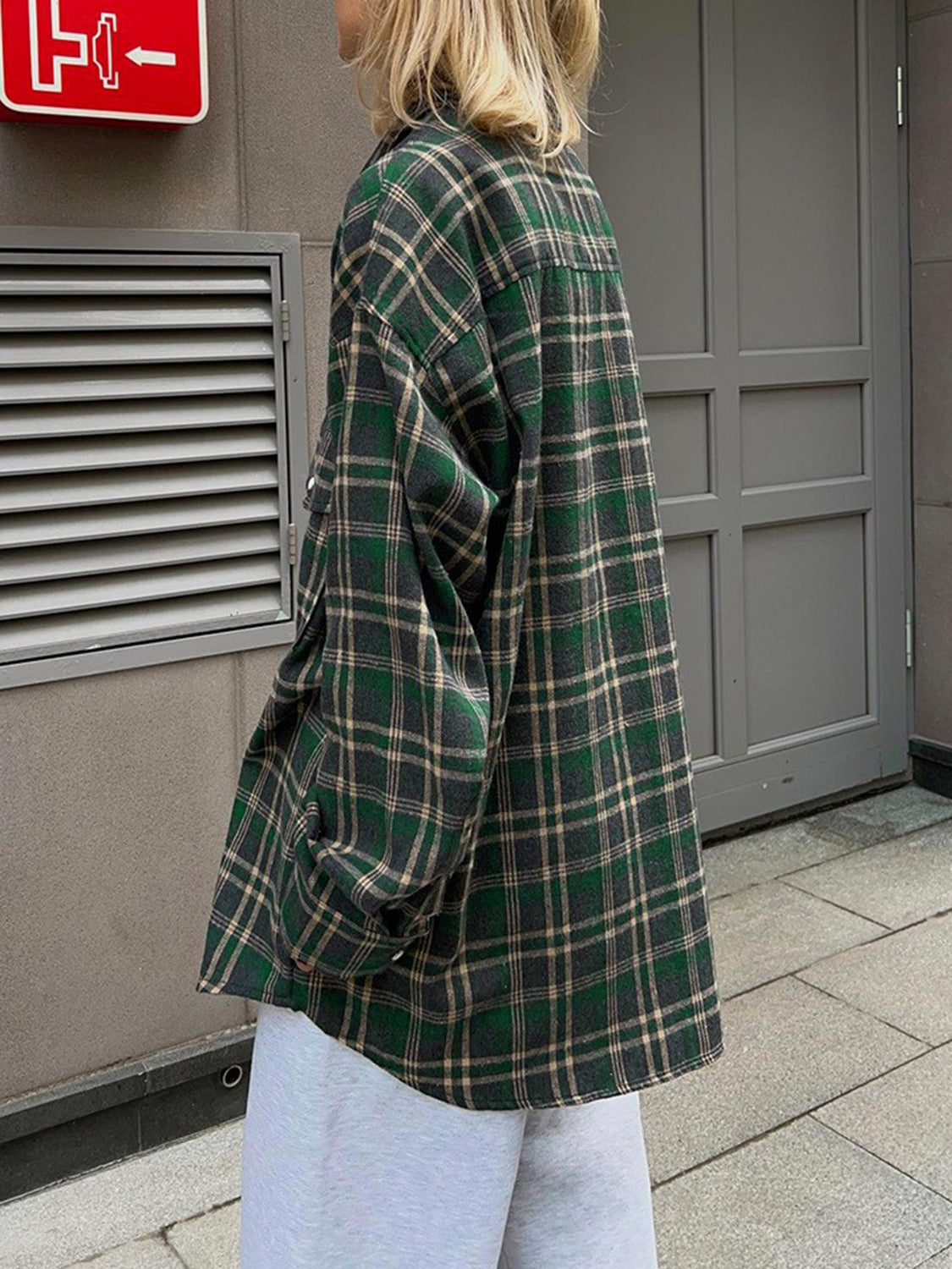 Karierte Hemdjacke mit Knopfleiste und Taschen