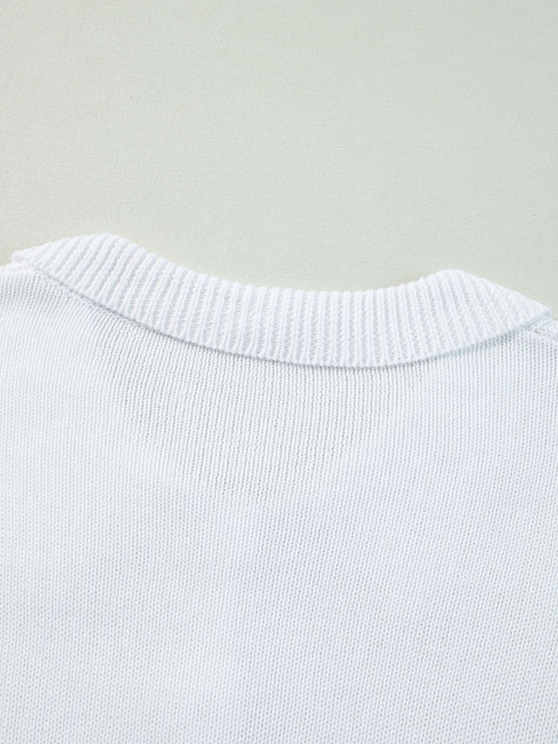 Strickjacke mit Kragen und Knopfleiste und langen Ärmeln