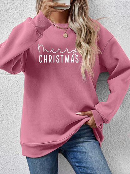 MERRY CHRISTMAS Sweatshirt mit überschnittenen Schultern