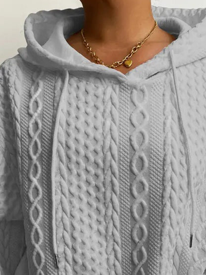 Kapuzenpullover mit überschnittener Schulter und Kordelzug