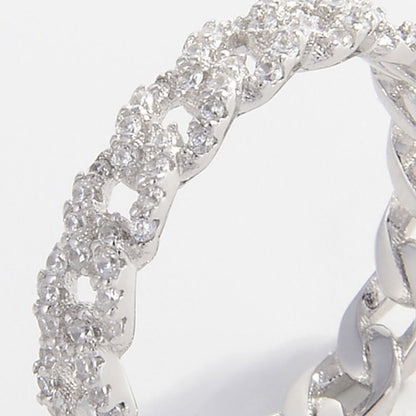 925 Sterling Silber Intarsien Zirkon Ring