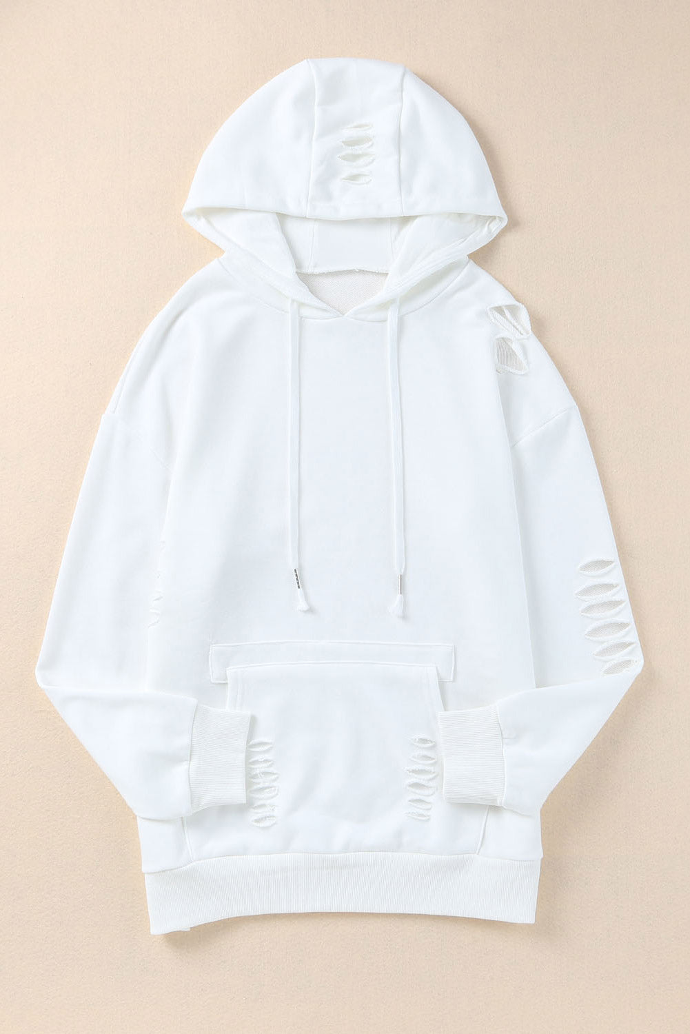 Kapuzenpullover mit Kordelzug und langen Ärmeln im Used-Look