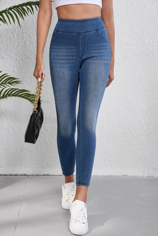 Skinny-Jeans mit hoher Taille