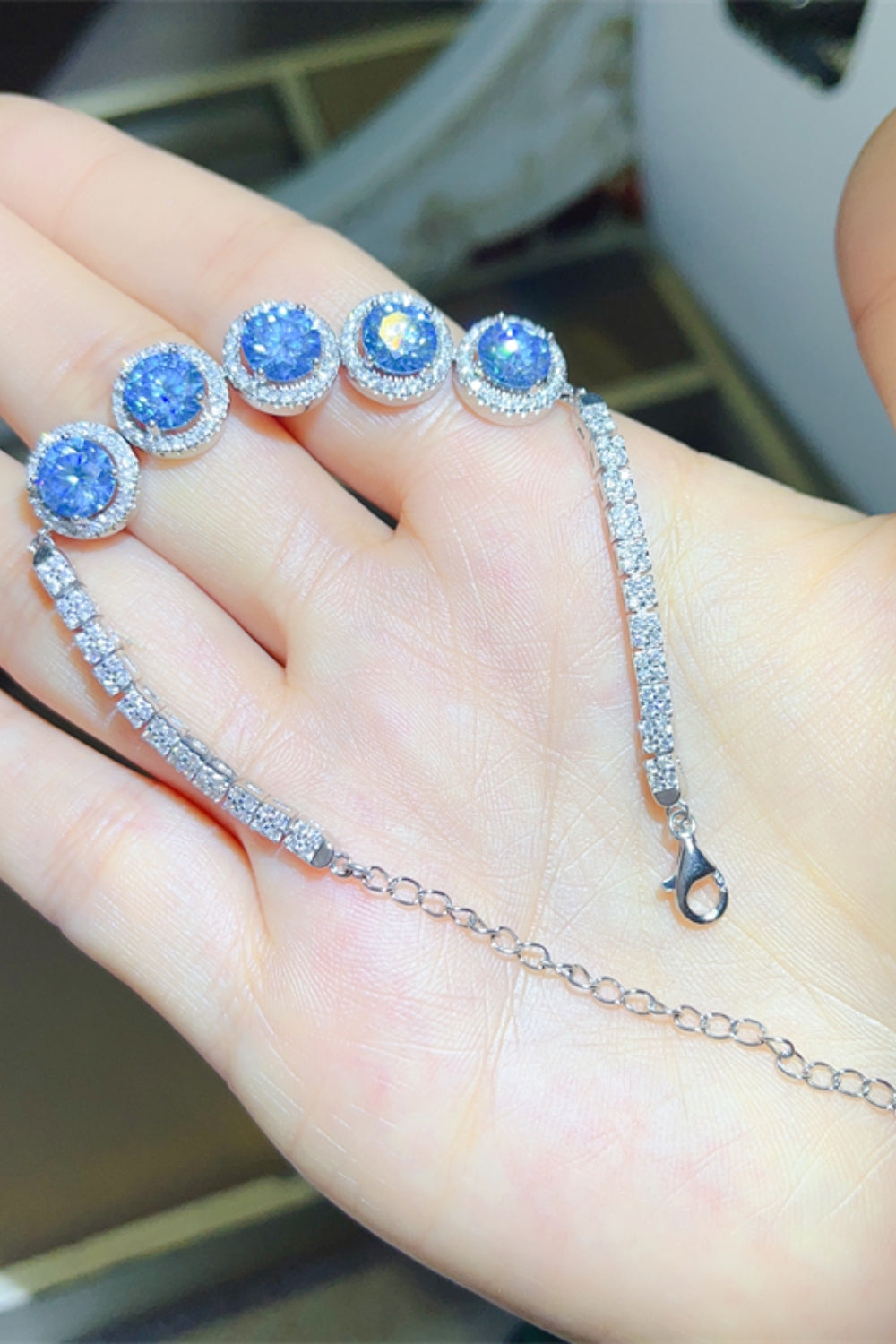 5 Karat Moissanit 925 Sterling Silber Armband