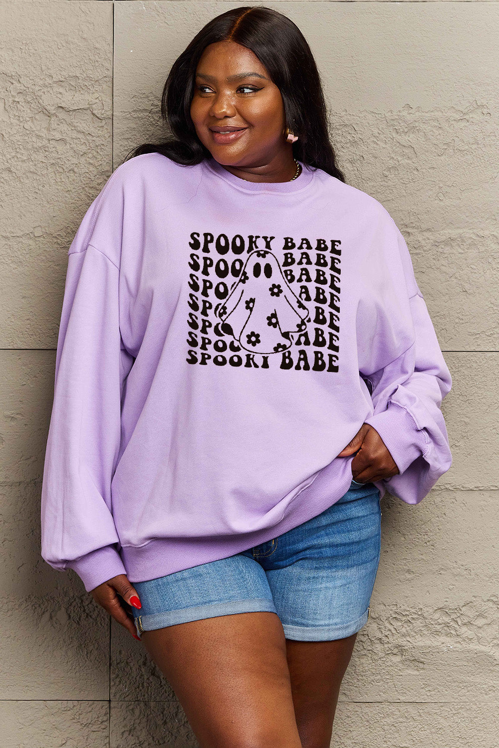 Simply Love – Sweatshirt mit Grafik „Spooky Babe“ in voller Größe