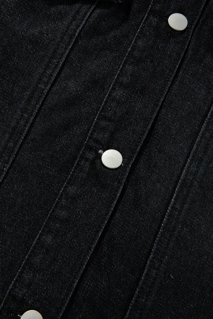 Jeansoberteil mit Knopfleiste und ungesäumtem Saum