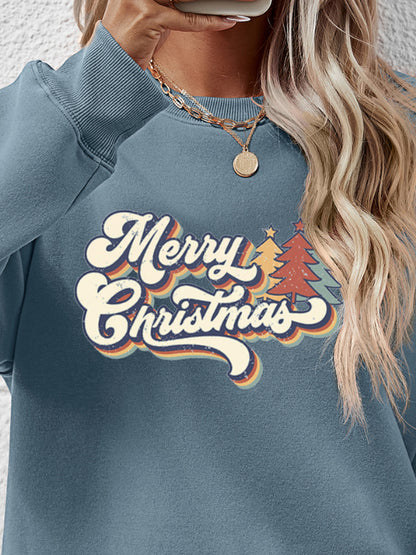 Sweatshirt mit Rundhalsausschnitt und Weihnachtsbuchstabengrafik