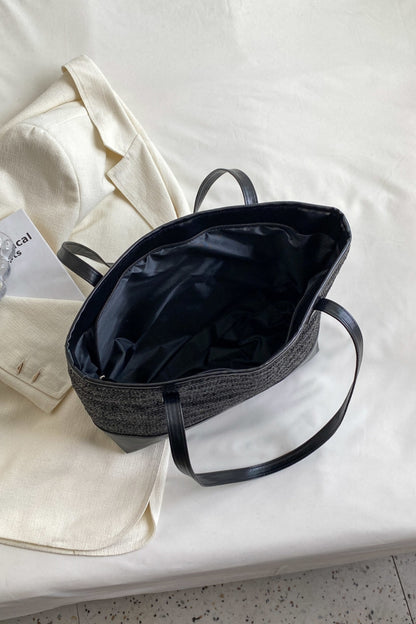 Große Tragetasche mit PU-Lederriemen