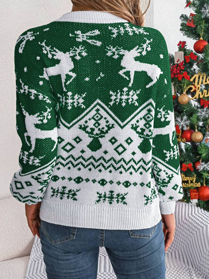 Weihnachtselement Rundhals Langarmpullover
