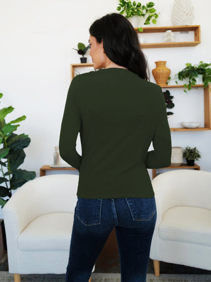 Langärmliges T-Shirt mit gerüschtem Stehkragen