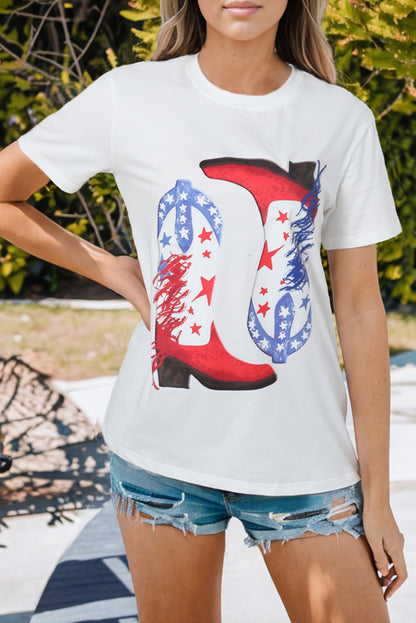 T-Shirt mit Cowboystiefel-Grafik