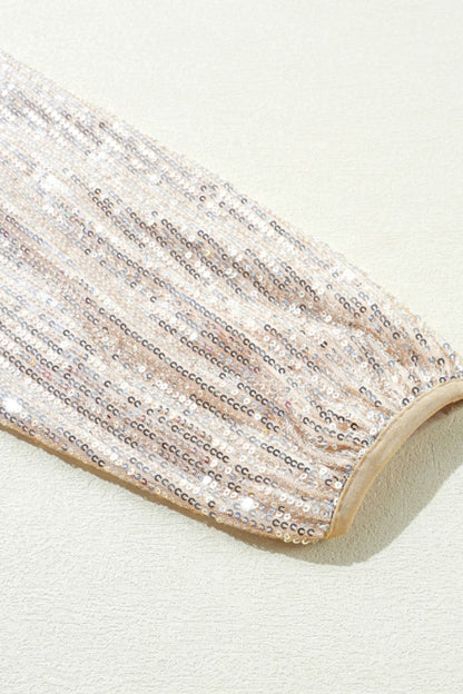 Langärmlige Jacke mit Pailletten und Reißverschluss