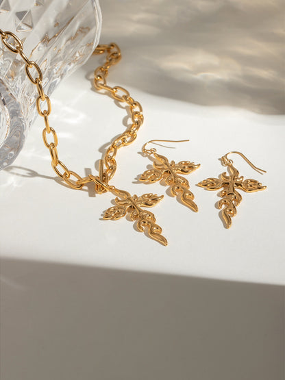 Kreuzkette aus 18 Karat vergoldetem Edelstahl