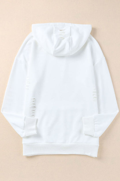 Kapuzenpullover mit Kordelzug und langen Ärmeln im Used-Look