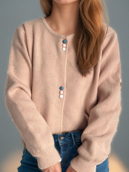 Langärmliger Cardigan mit Knopfleiste und Taschen