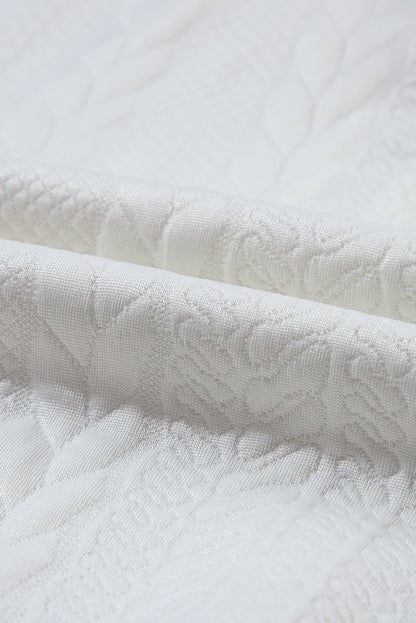 Textured Quarter Zip Long Sleeve Sweatshirt