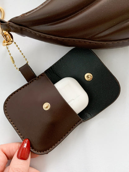 Umhängetasche aus PU-Leder mit EarPods-Tasche