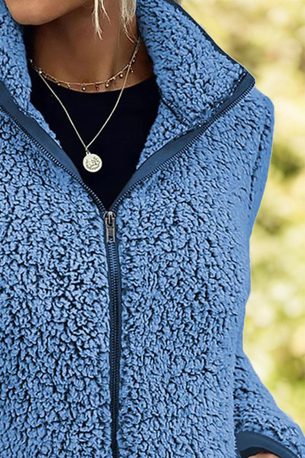 Rollkragenjacke mit Reißverschluss und Taschen