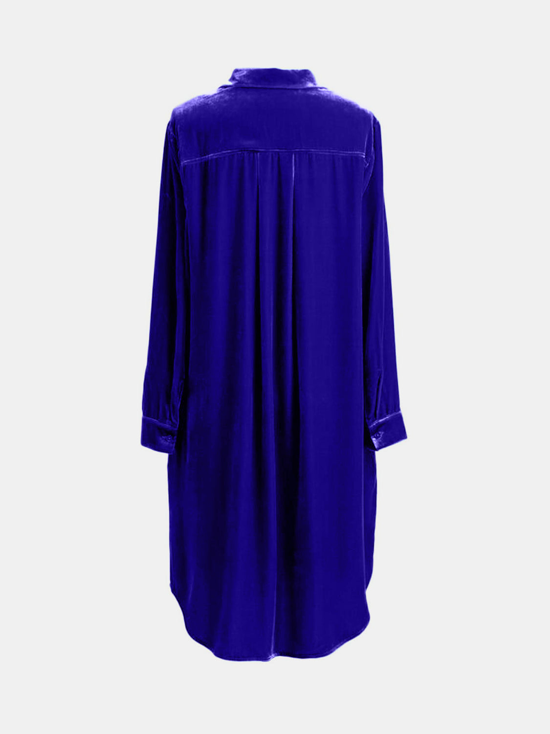 Knielanges Kleid mit langen Ärmeln und Knopfleiste