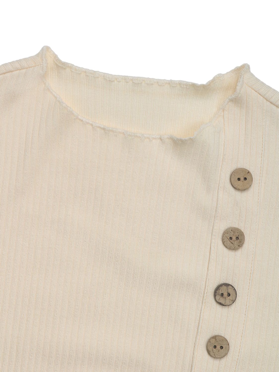 Perfee Bodysuit mit dekorativen Knöpfen, Rundhalsausschnitt und langen Ärmeln