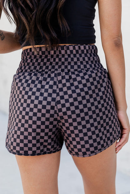 Karierte Shorts mit elastischer Taille
