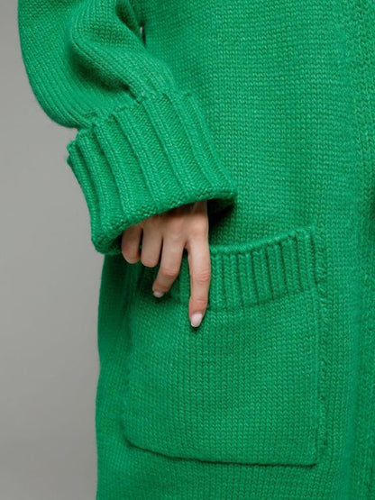 Cardigan mit offener Vorderseite und überschnittenen Schultern und Taschen