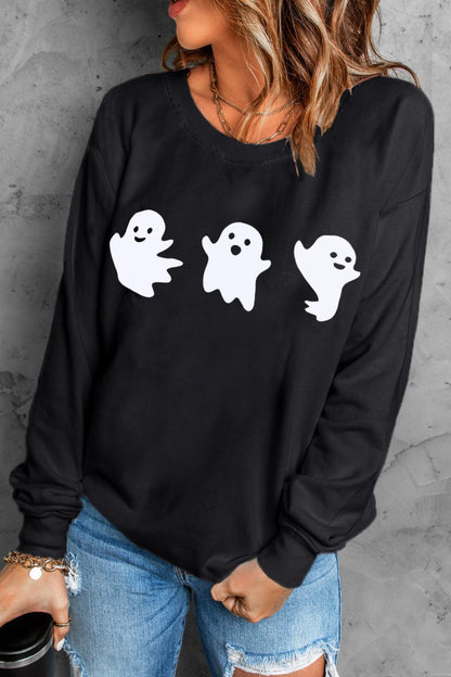 Ghost Langarm-Sweatshirt mit Rundhalsausschnitt