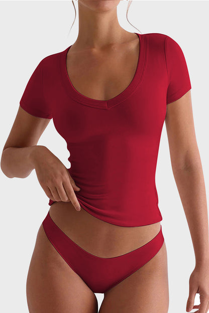 Lovelet – Kurzärmliges T-Shirt mit U-Ausschnitt