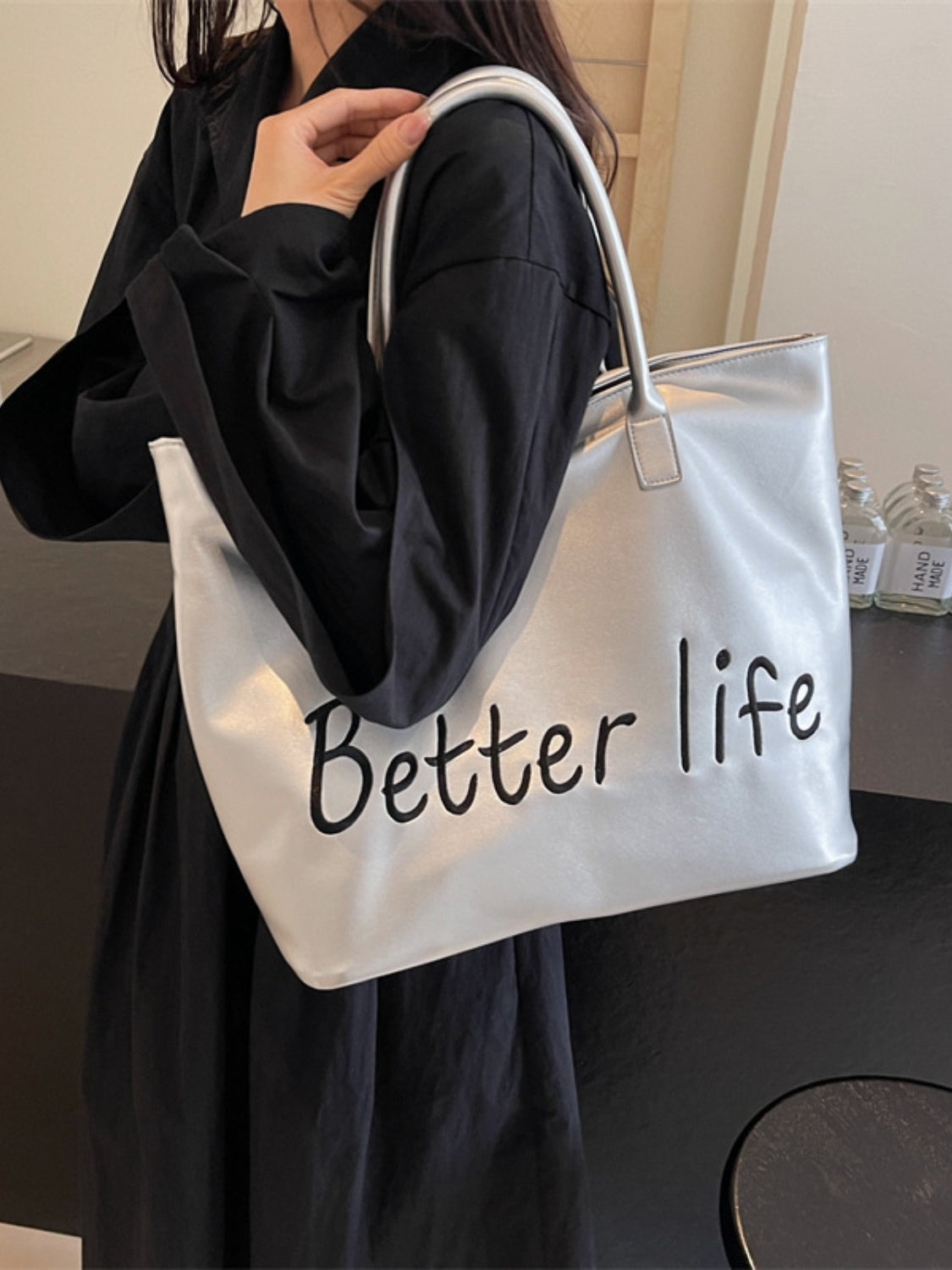 BETTER LIFE Einkaufstasche aus PU-Leder