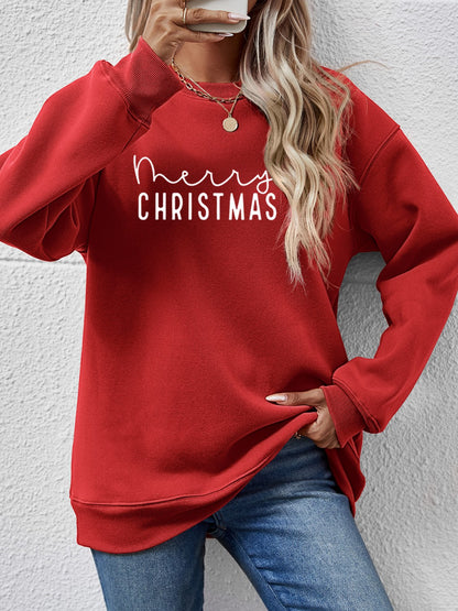 MERRY CHRISTMAS Sweatshirt mit überschnittenen Schultern
