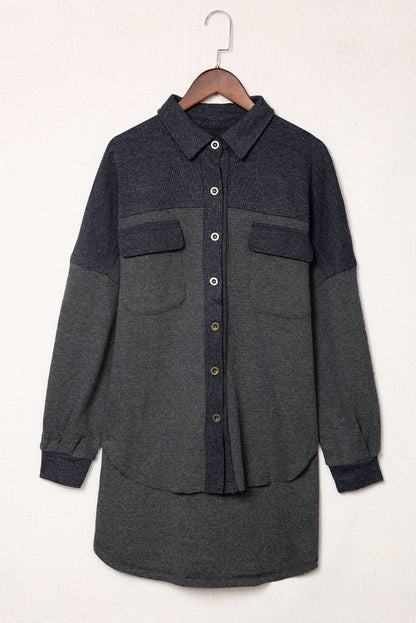 Jacke aus Waffelstrick mit Knöpfen und überschnittenen Schultern