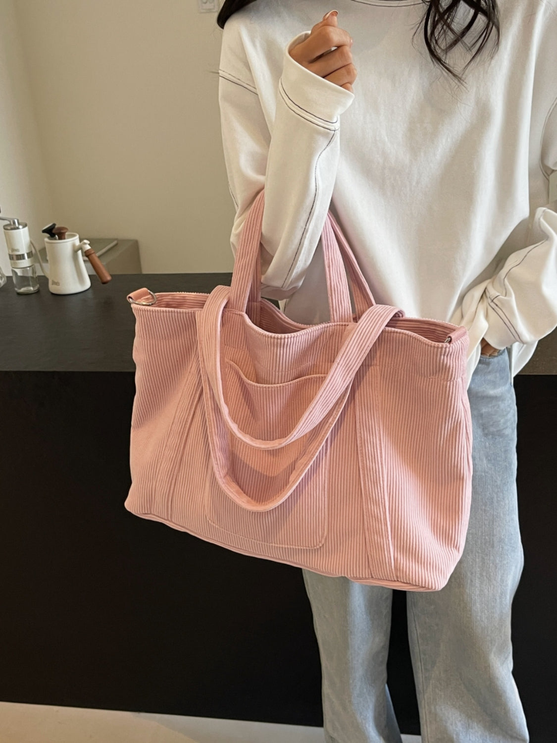 Große Tragetasche aus Cord