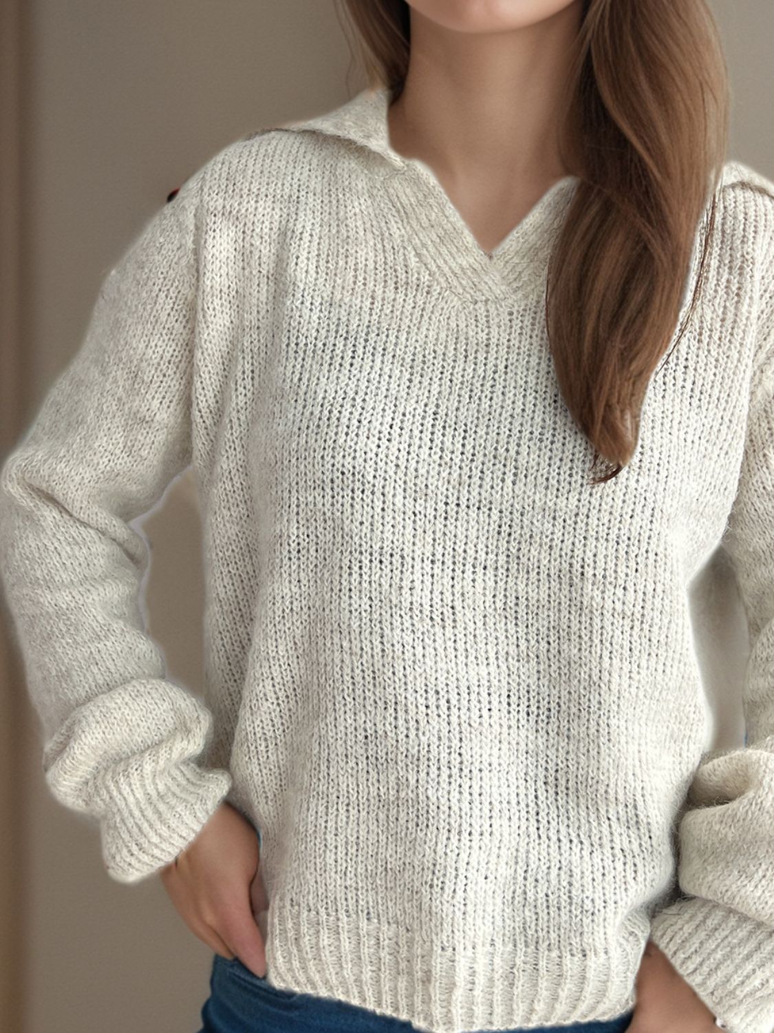Pullover mit Kragen und langen Ärmeln