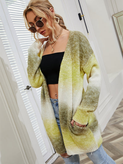 Angel Wings Strickjacke in voller Größe mit Farbverlauf und offener Vorderseite