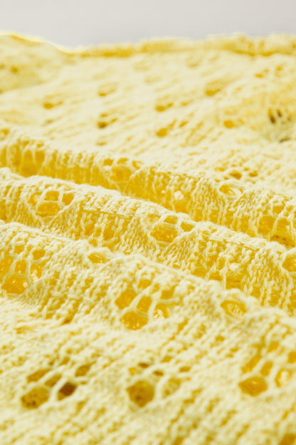 Durchbrochener Cardigan mit V-Ausschnitt und langen Ärmeln