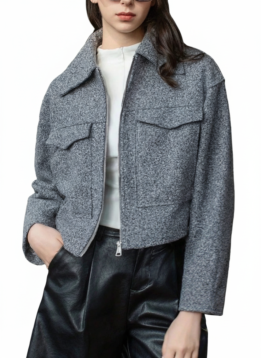 Zip Up Cropped Jacket