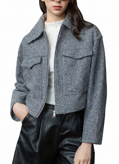 Zip Up Cropped Jacket