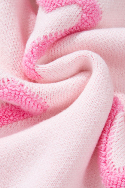 Langarmpullover mit Rundhalsausschnitt und Herzmuster