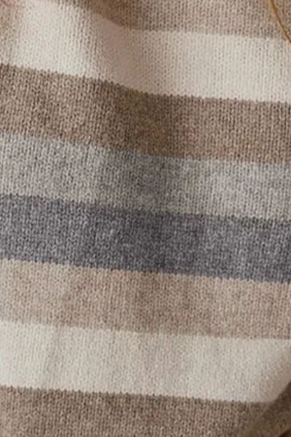 Gestreifter Pullover mit Rundhalsausschnitt und langen Ärmeln