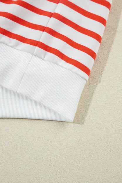 Gestreiftes Sweatshirt mit überschnittenen Schultern und langen Ärmeln