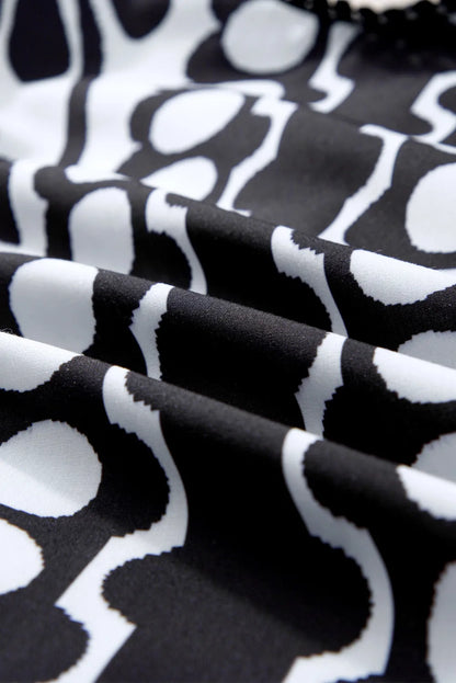 Bedruckte Bluse mit Rundhalsausschnitt und halblangen Ärmeln