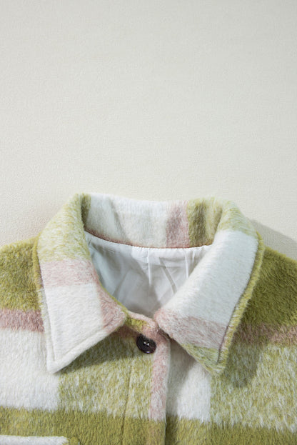 Shacket mit kariertem Kragen und Taschen