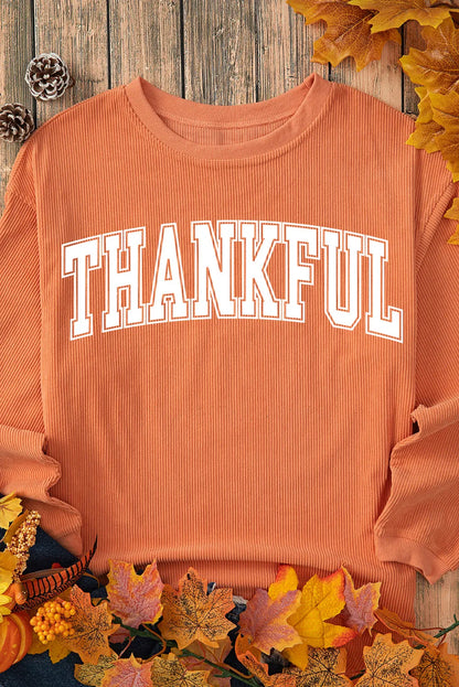 THANKFUL Langarm-Sweatshirt mit Rundhalsausschnitt