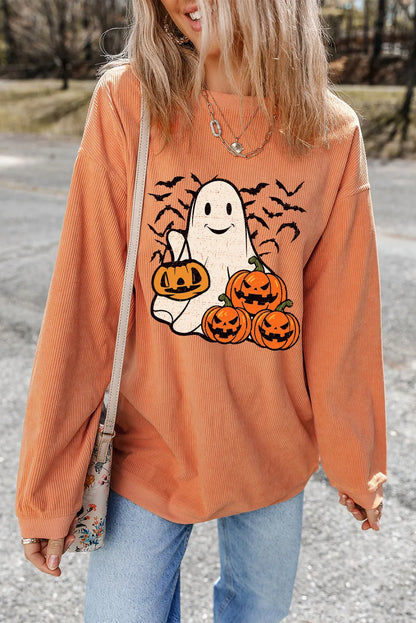 Jack-O'-Lantern Rundhals Langarm-Sweatshirt