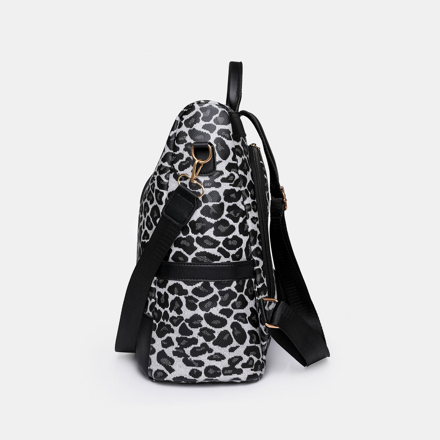 Rucksack aus PU-Leder mit Leopardenmuster