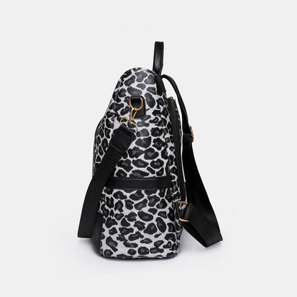 Rucksack aus PU-Leder mit Leopardenmuster