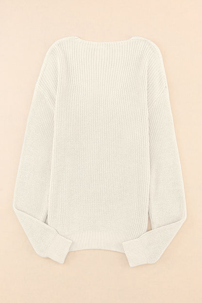 V-Neck Drop Shoulder Sweater