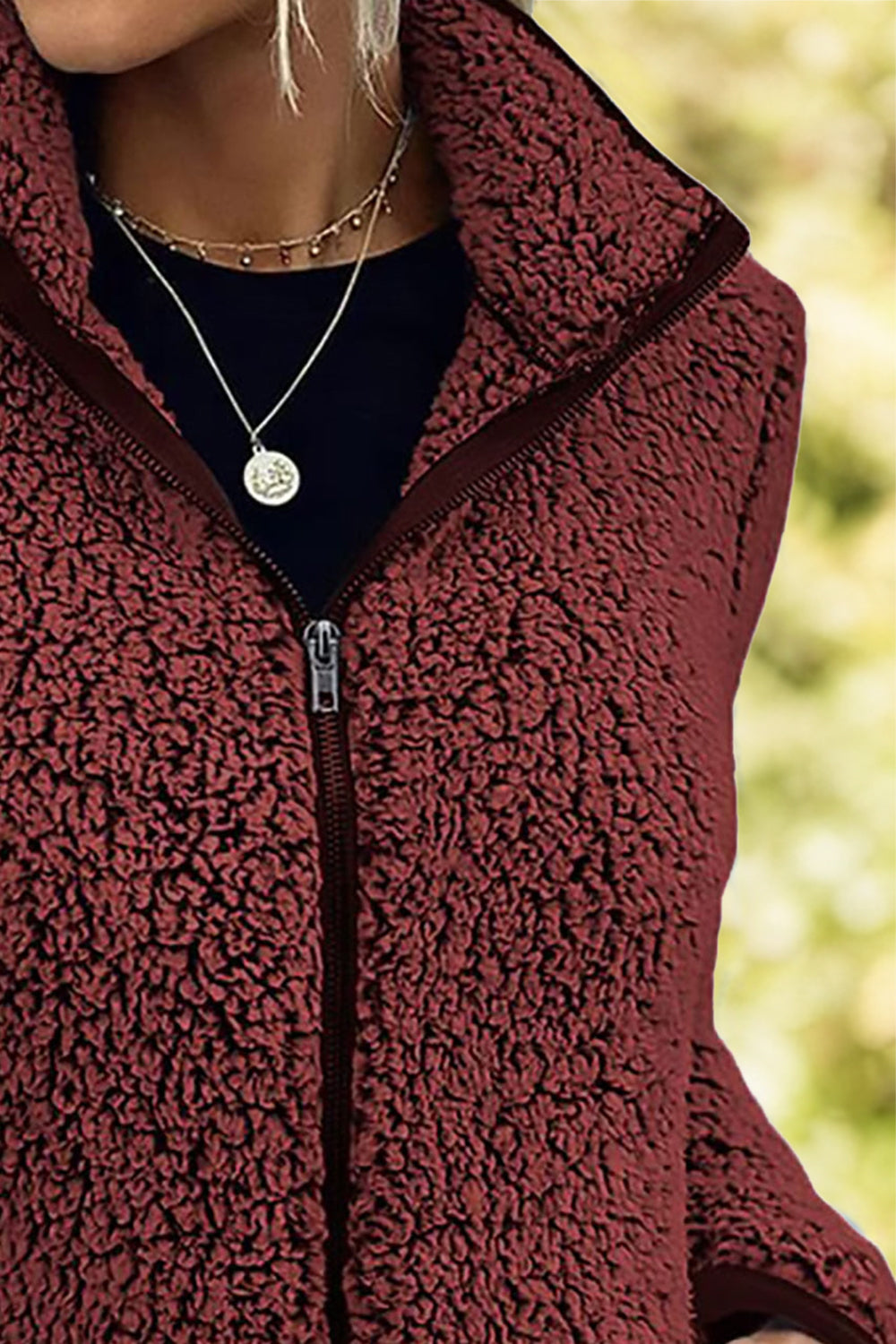 Rollkragenjacke mit Reißverschluss und Taschen